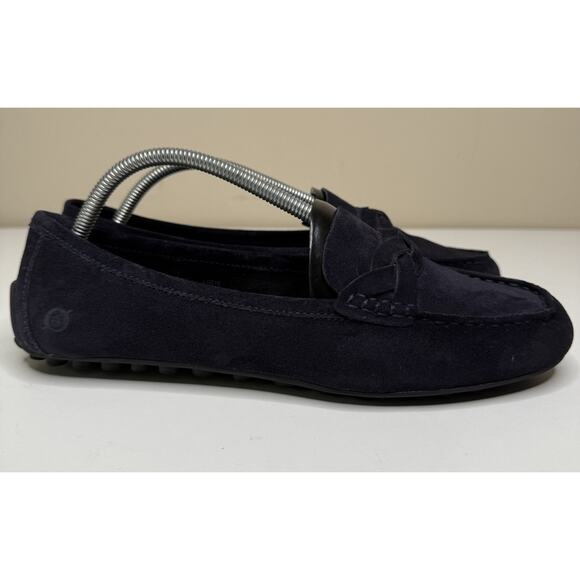 Born Kasa Driving Loafers Womens 11 M Navy Blue Suede Slip On Moccasin Flats - Picture 3 of 11
